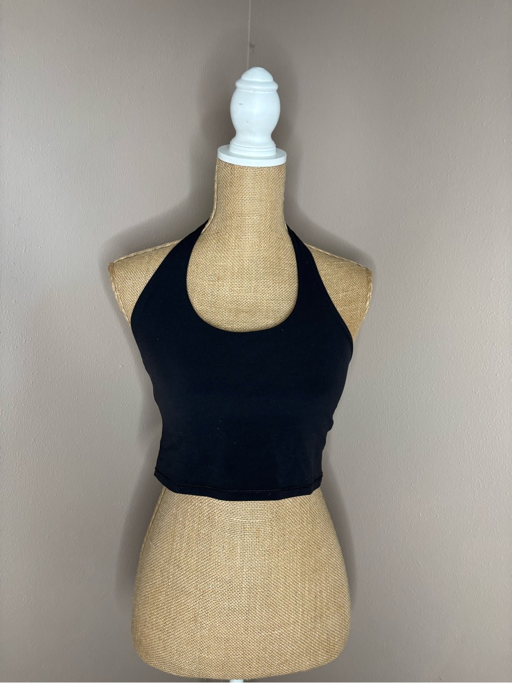 Athleta Black Halter-Style Crop Top
